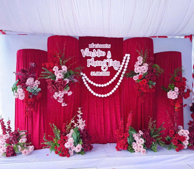MẪU BACKDROP TRANG TRÍ CƯỚI ĐẸP BA TRI
