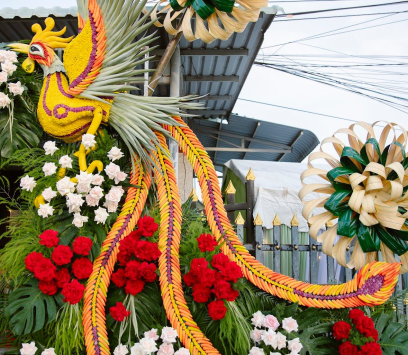 MẪU CỔNG RỒNG PHỤNG LÁ DỪA HOA TƯƠI
