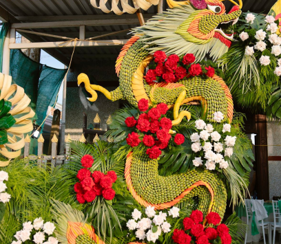 MẪU CỔNG RỒNG PHỤNG LÁ DỪA HOA TƯƠI