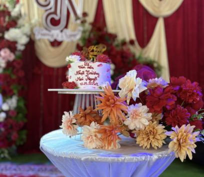 TRÓN GÓI CƯỚI TONE ĐỎ - TRANG TRÍ CƯỚI ĐẸP BA TRI