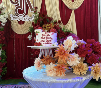 TRÓN GÓI CƯỚI TONE ĐỎ - TRANG TRÍ CƯỚI ĐẸP BA TRI