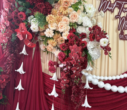 TRÓN GÓI CƯỚI TONE ĐỎ - TRANG TRÍ CƯỚI ĐẸP BA TRI