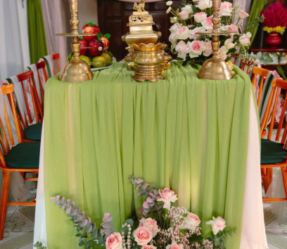 TRANG TRÍ GIA TIÊN BA TRI - GÓI HOA LỤA TONE XANH 