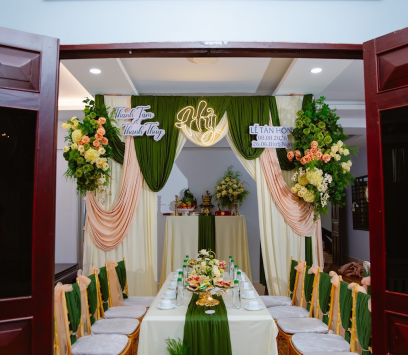 TRANG TRÍ GIA TIÊN TONE XANH HỒNG