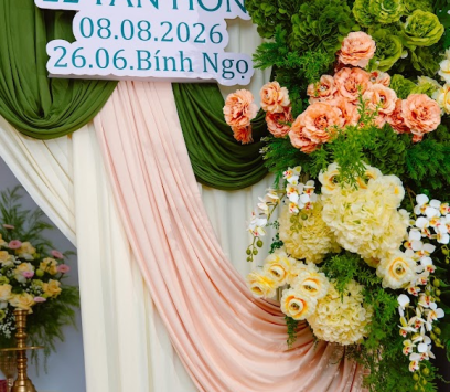 TRANG TRÍ GIA TIÊN TONE XANH HỒNG
